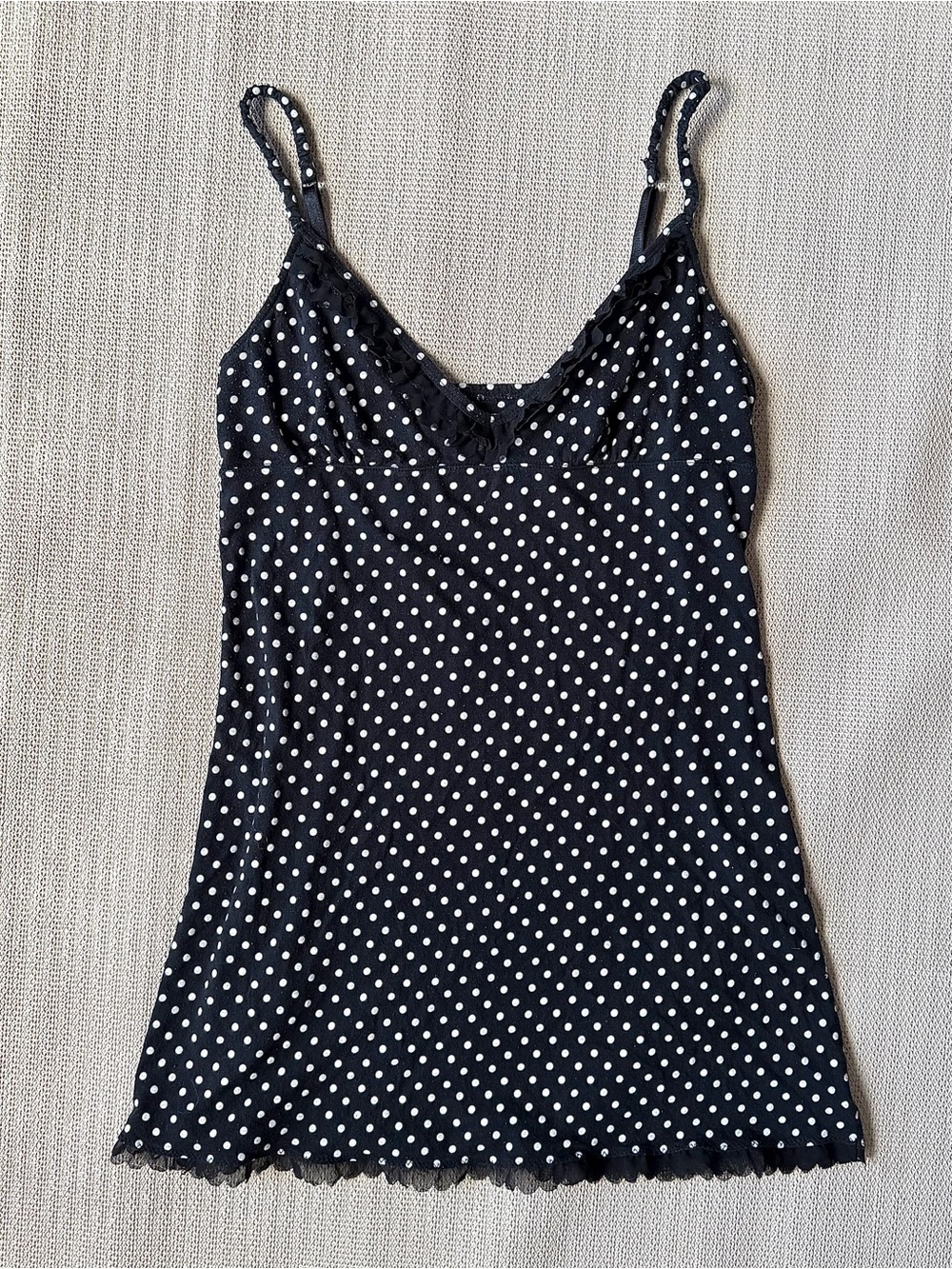 black and white polka dot baby doll summer dress ruffled hem